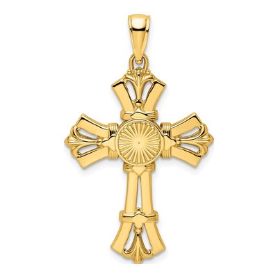 14K Yellow Gold Fancy Cross Pendant