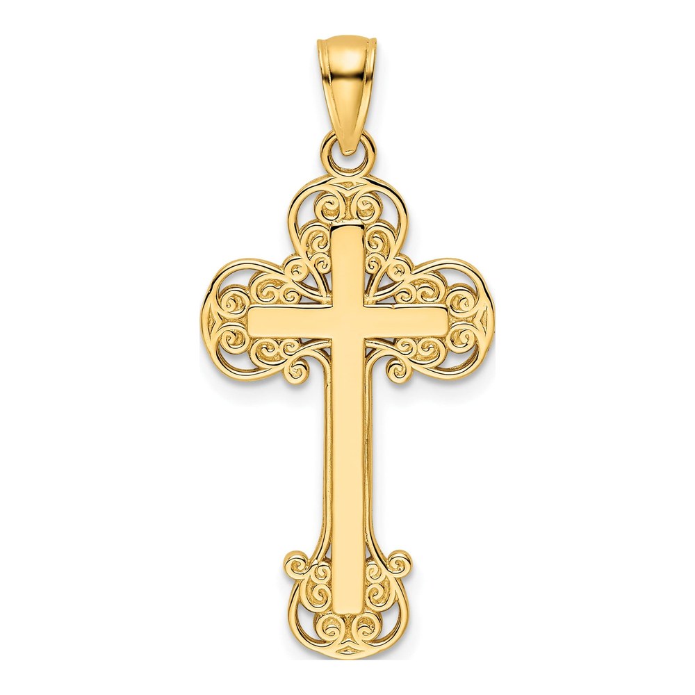 14K Yellow Gold Fancy Cross Pendant