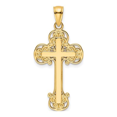 14K Yellow Gold Fancy Cross Pendant