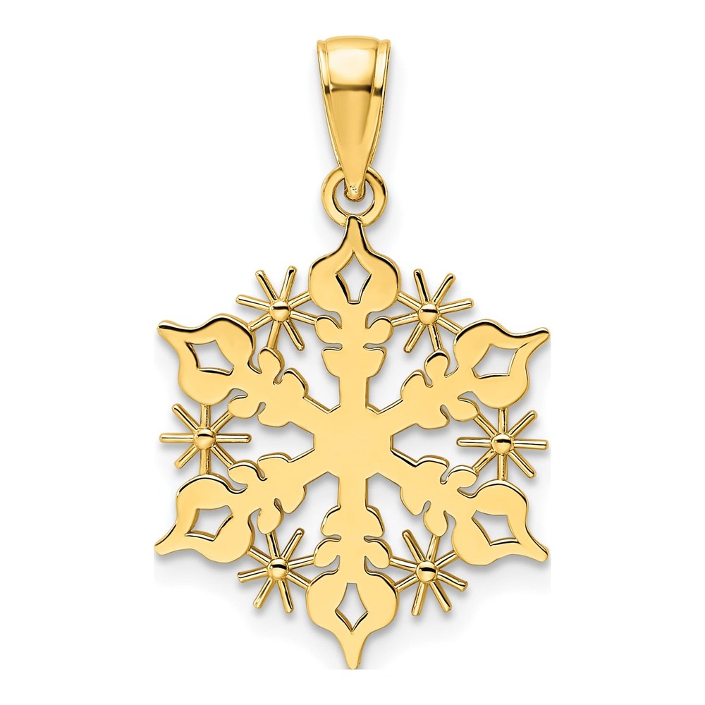 14K Yellow Gold Snowflake Pendant