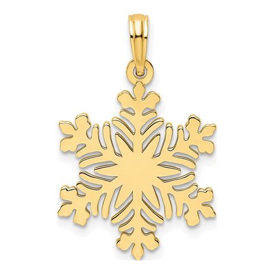 14K Yellow Gold Snowflake Pendant