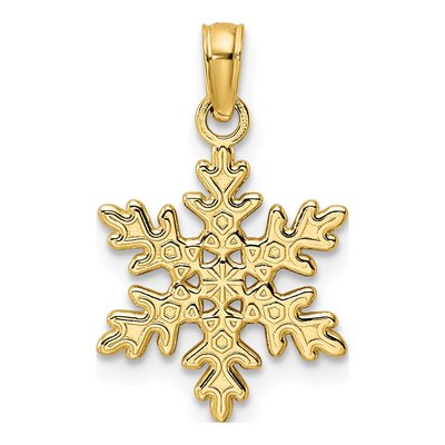 14K Yellow Gold Snowflake Pendant