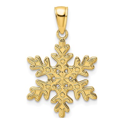 14K Yellow Gold Snowflake Pendant