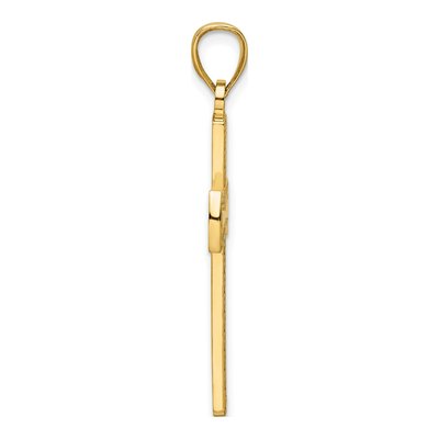 14K Yellow Gold Beaded Cross Pendant – view 3