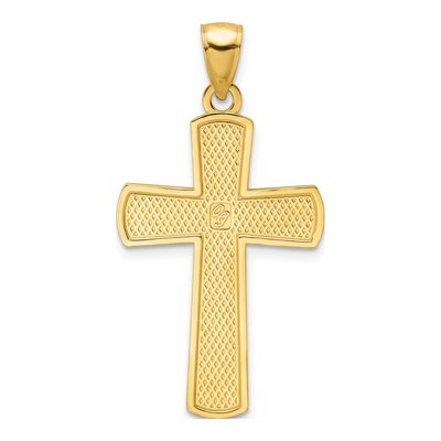 14K Yellow Gold Beaded Cross Pendant – view 4