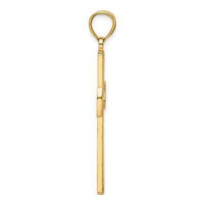 14K Yellow Gold Large Beaded Cross Pendant – view 3