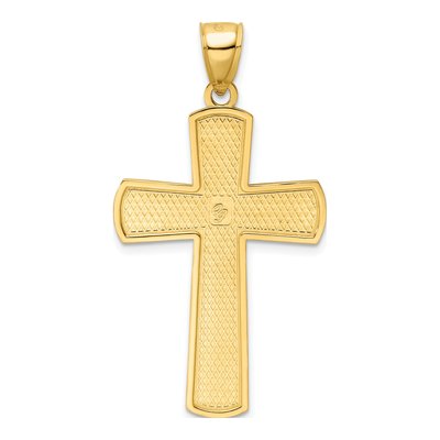 14K Yellow Gold Large Beaded Cross Pendant – view 4
