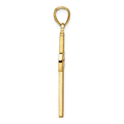 14K Yellow Gold Beaded Cut-Out Cross Pendant – view 3