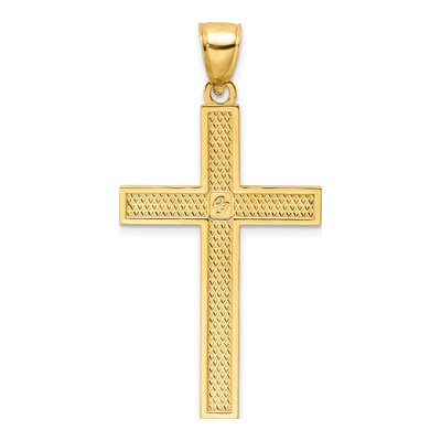 14K Yellow Gold Beaded Cross Pendant – view 4