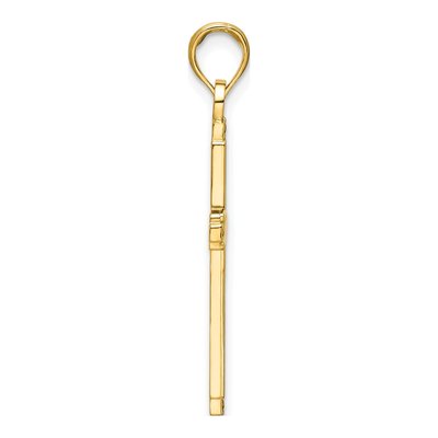 14K Yellow Gold Beaded Cross Pendant – view 3