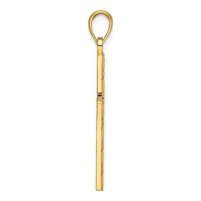 14K Yellow Gold Beaded Cross Pendant – view 3