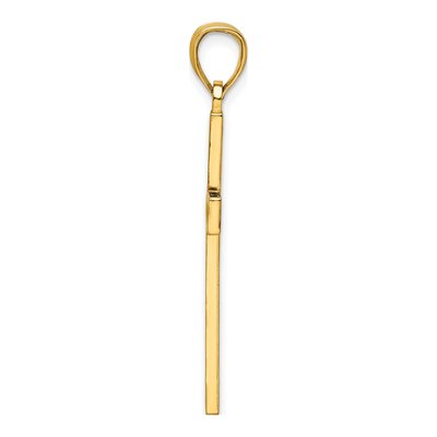 14K Yellow Gold Beaded Cross Pendant – view 3