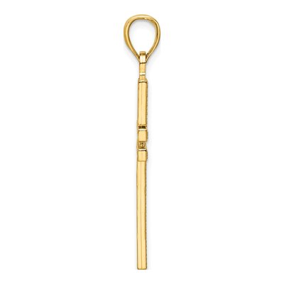 14K Yellow Gold Beaded Cross Pendant – view 3