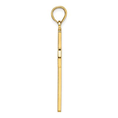 14K Yellow Gold Large Beaded Cut-Out Cross Pendant – view 3