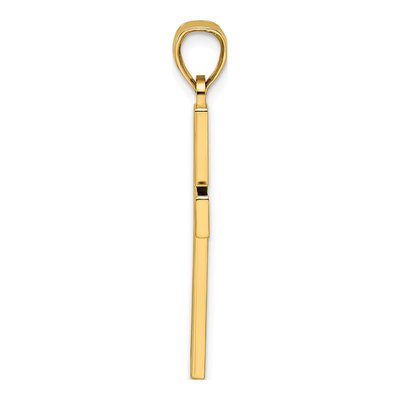 14K Yellow Gold Beaded Double Cross Pendant – view 3