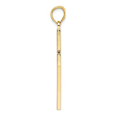 14K Yellow Gold Beaded Double Cross Pendant – view 3