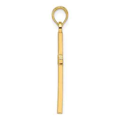 14K Yellow Gold Beaded Cross Pendant – view 3