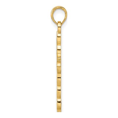 14K Yellow Gold Beaded Cross Pendant – view 3