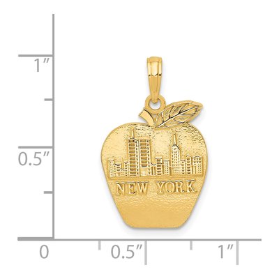 14K Yellow Gold NY Skyline Apple Pendant – view 5