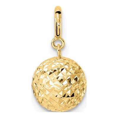 14K Yellow Gold Diamond-Cut Ball Charm – view 3