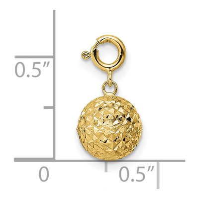 14K Yellow Gold Diamond-Cut Ball Charm – view 4