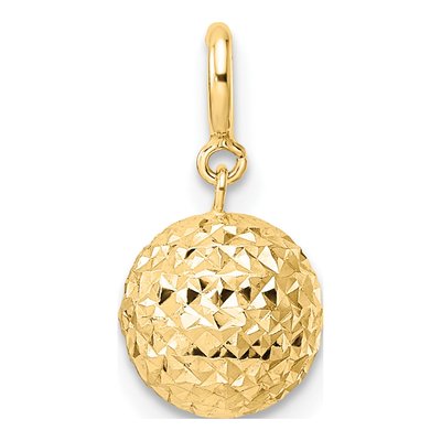 14K Yellow Gold Diamond-Cut Ball Charm – view 5