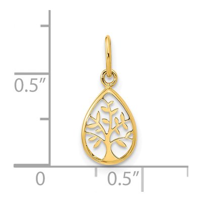 14K Yellow Gold Tree of Life Teardrop Pendant – view 4