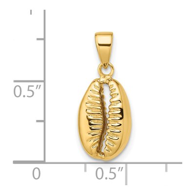 14K Yellow Gold 3D Cowrie Shell Pendant – view 4