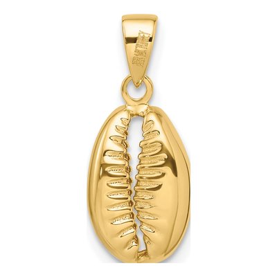 14K Yellow Gold 3D Cowrie Shell Pendant – view 5