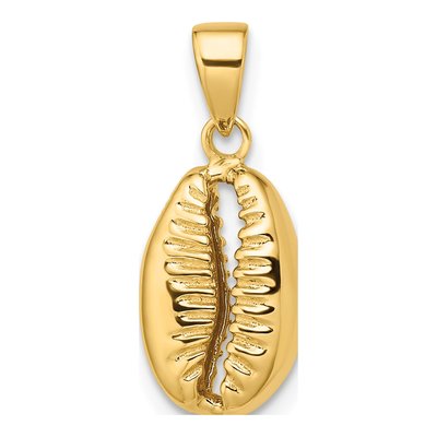 14K Yellow Gold 3D Cowrie Shell Pendant