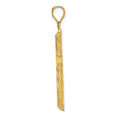 14K Yellow Gold Textured Fancy Cross Pendant – view 3