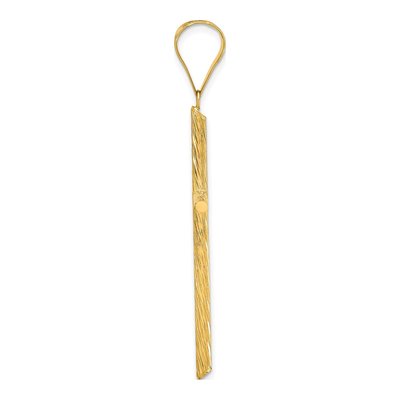 14K Yellow Gold Textured Fancy Cross Pendant – view 3