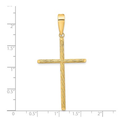 14K Yellow Gold Textured Fancy Cross Pendant – view 4