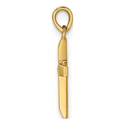 14K Yellow Gold Hollow Cross Pendant – view 3