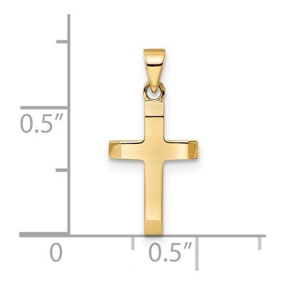 14K Yellow Gold Hollow Cross Pendant – view 4
