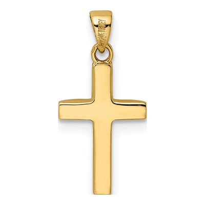 14K Yellow Gold Hollow Cross Pendant – view 5