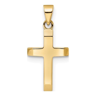 14K Yellow Gold Hollow Cross Pendant