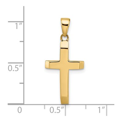 14K Yellow Gold Hollow Cross Pendant – view 3