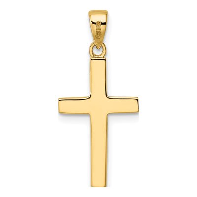 14K Yellow Gold Hollow Cross Pendant – view 4