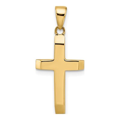 14K Yellow Gold Hollow Cross Pendant