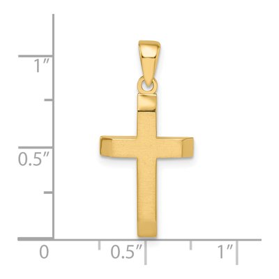 14K Yellow Gold Beveled Small Latin Cross Pendant – view 4