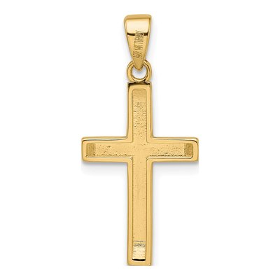 14K Yellow Gold Beveled Small Latin Cross Pendant – view 5