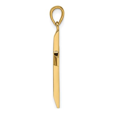 14K Yellow Gold Beveled Latin Cross Pendant – view 3