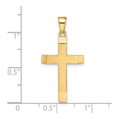 14K Yellow Gold Beveled Latin Cross Pendant – view 4