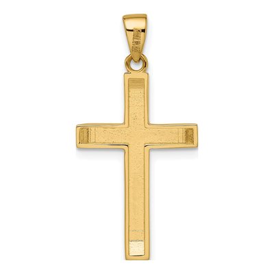 14K Yellow Gold Beveled Latin Cross Pendant – view 5