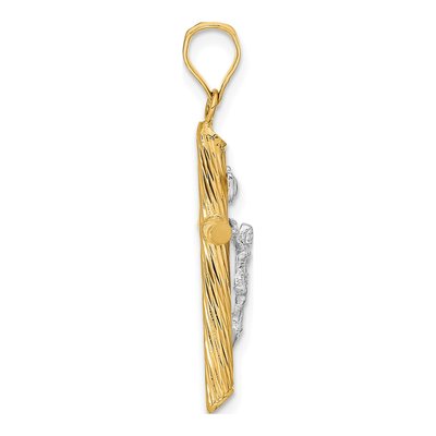 14K Yellow Gold INRI Crucifix Cross Pendant – view 3