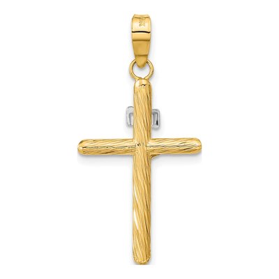 14K Yellow Gold INRI Crucifix Cross Pendant – view 5