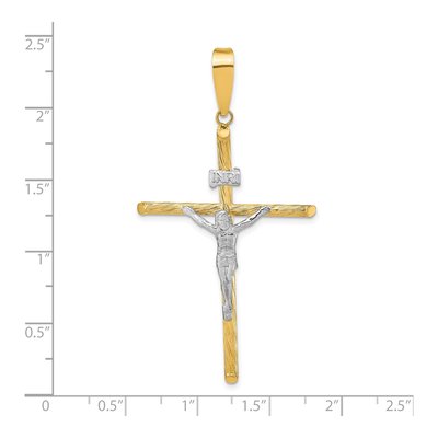 14K Yellow Gold INRI Crucifix Cross Pendant – view 4