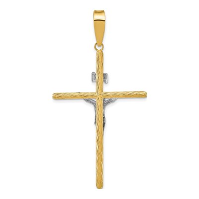 14K Yellow Gold INRI Crucifix Cross Pendant – view 5