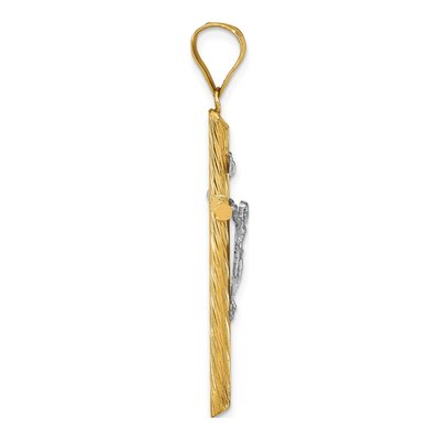 14K Yellow Gold INRI Crucifix Cross Pendant – view 3